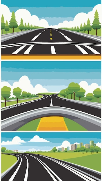 Vector a freeway illustration cartoon drawing artwork vector