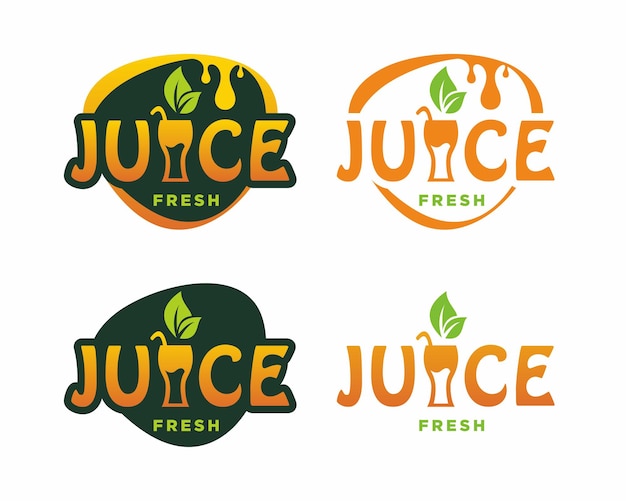 Fresh juice typography logo template