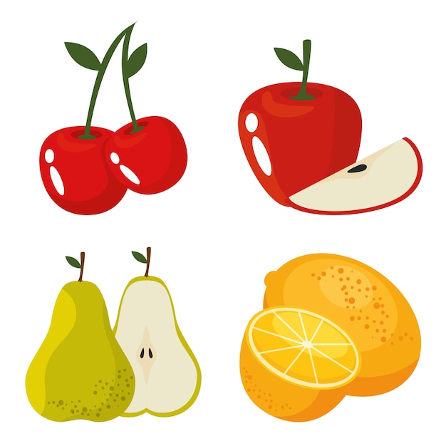 Vector fresh organic fruit concept