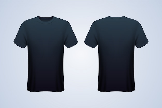 Front and Back Black T-shirt Mockup