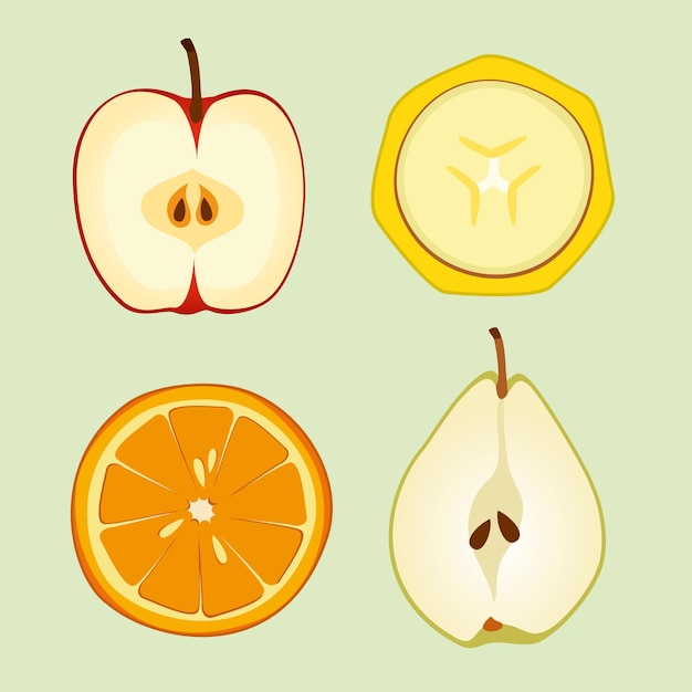 Fruits in the section Cartoon style