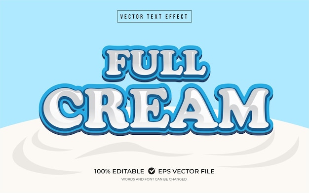 Full Cream Text Effect