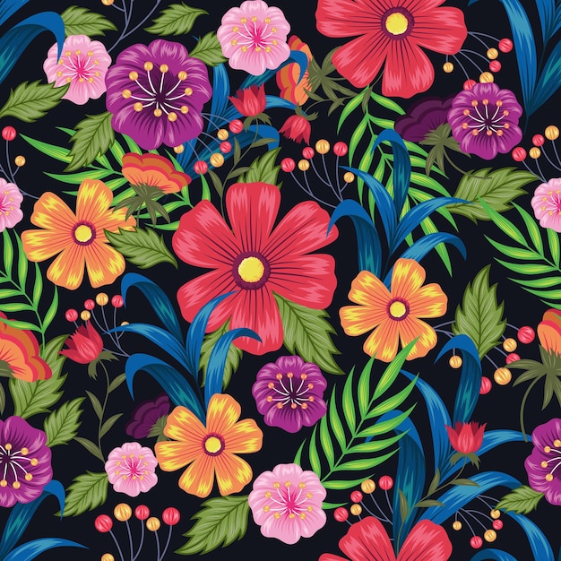 Fullcolor Floral Seamless Pattern