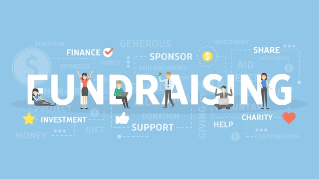 Fundraising concept illustration. Idea of support, investment and sponsor.