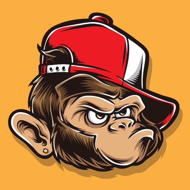 Funky ape cartoon head