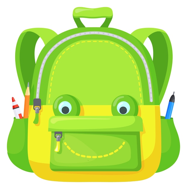 Funny backpack with smiling face School bag mascot