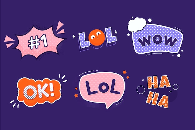 Vector funny lol stickers