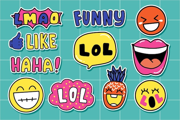 Vector funny lol stickers