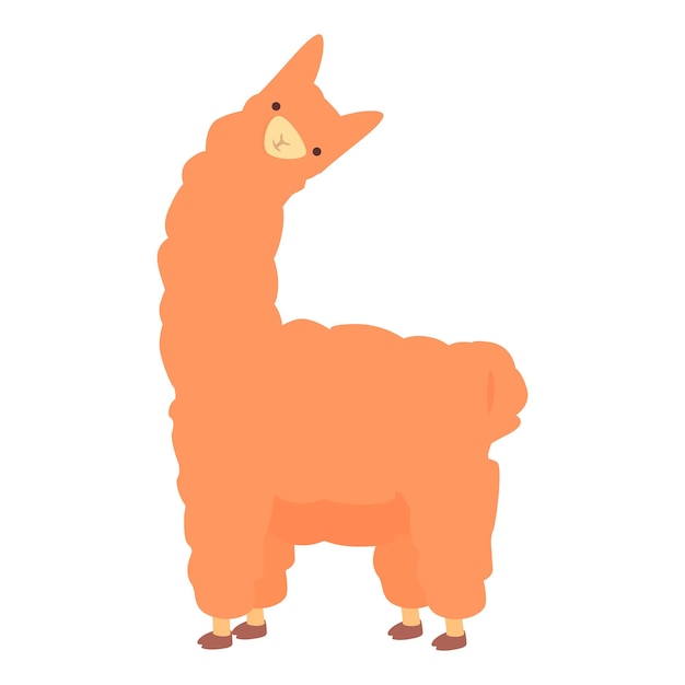 Fur lama icon cartoon vector Funny lama Animal baby