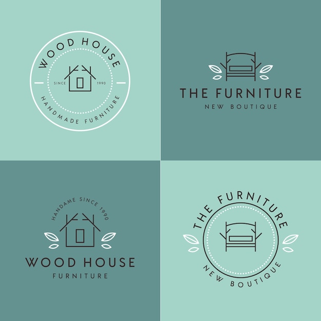 Vector furniture logo minimalist design