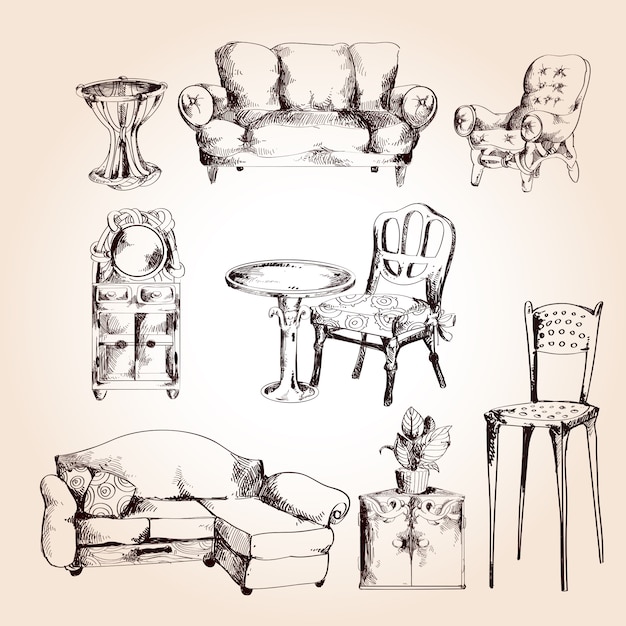 Furniture sketch set