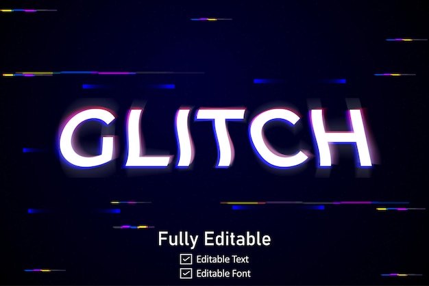 Vector futuristic glitch text effect for video game text for editable cyberpunk glitch text effect