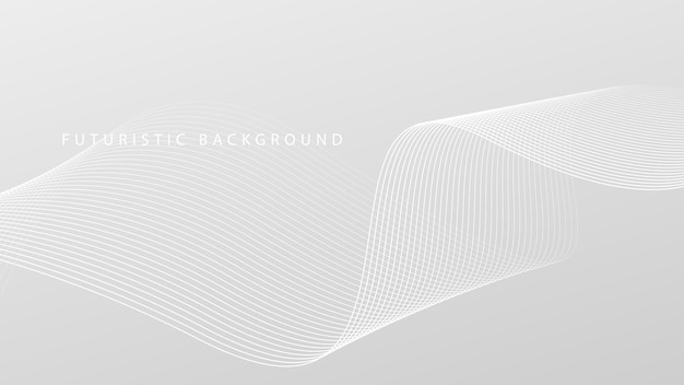 Vector futuristic gray white abstract background with shining wave lines pattern for banner wallpaper cover vector illustration