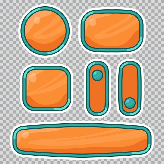 Vector game buttons vector cartoon set isolated on a transparent background