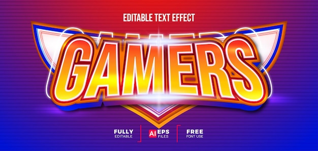 Gamers 3d editable text effect