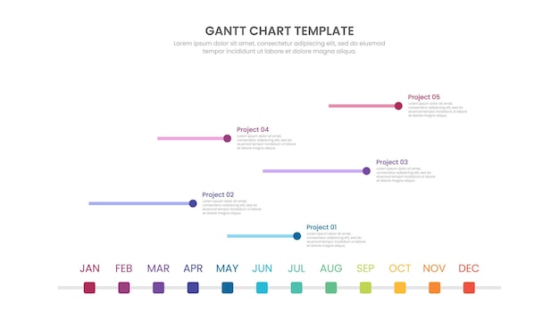 Vector gantt chart timeline 12 months infographic template design