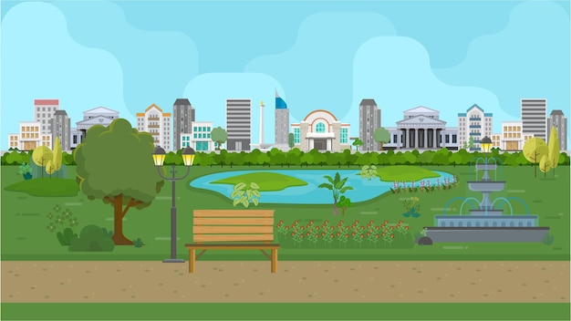 Vector garden city background vector