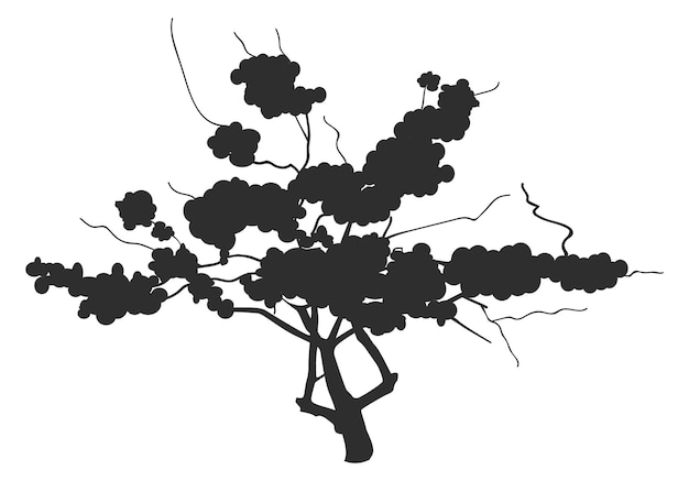 Garden plant silhouette Black fruit tree symbol