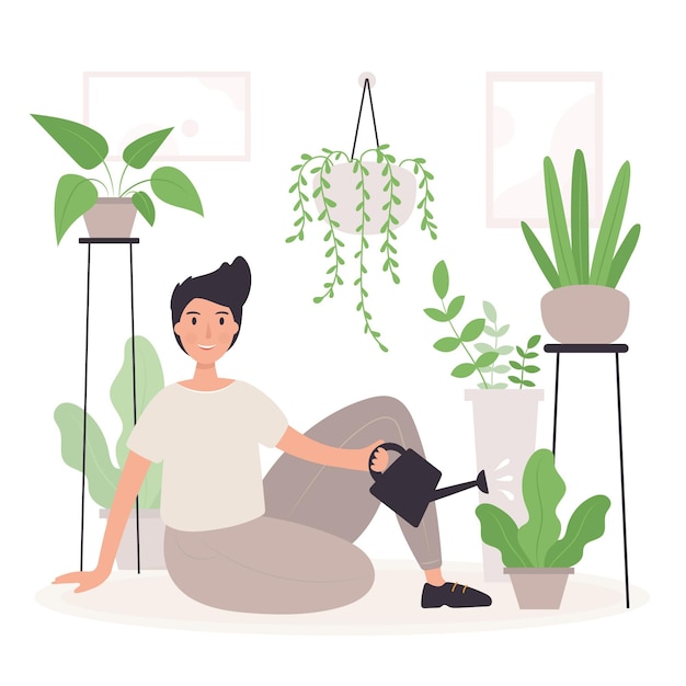 Gardening at home illustration