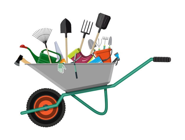 Gardening tools set. Equipment for garden