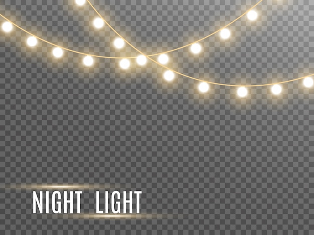 Vector garland string, decorative lightbulbs.