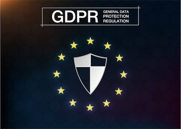 Vector gdpr-general data protection regulation. cyber security and privacy.  illustration. future style.