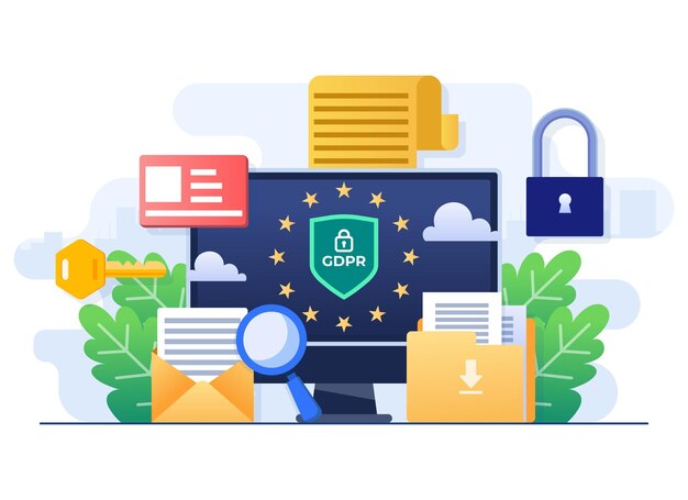 Vector gdpr general data protection regulation network data security