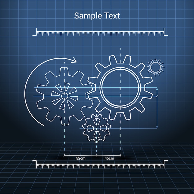 Gears technical drawing