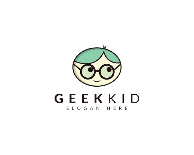 Geek Kid face logo