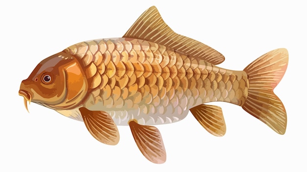 Vector geïsoleerde crucian carp professional stock photo