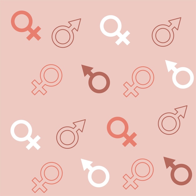 Vector gender symbols seamless pattern lovely romantic background great for valentines day