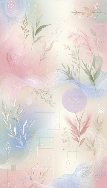 A gentle seamless background in pastel tones with light effects soft textures and delicate geometr