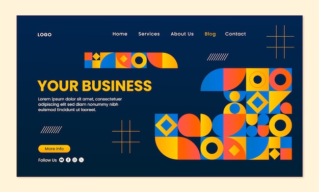 Geometric abstract shapes  landing page