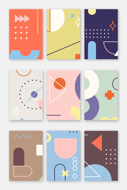 Vector geometric patterned banners collection vector