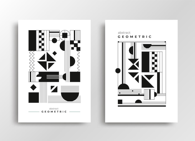 Geometric poster with basic shapes composition