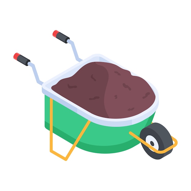 Vector get isometric icon of farm cart