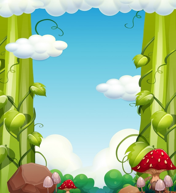 Giant Tree and Mushroom Landscape