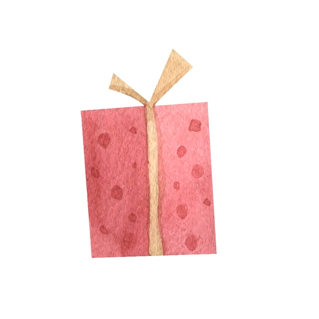 Gift box watercolor illustration for kids