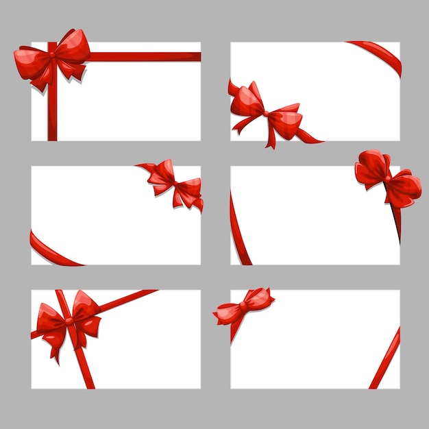 Gift cards with bows set.