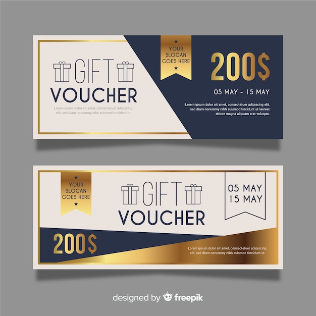 Vector gift voucher template with modern style