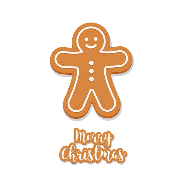 Gingerbread man cookie christmas isolated background