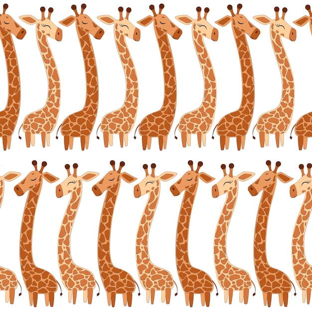 Vector giraffe seamless vector patternvector background