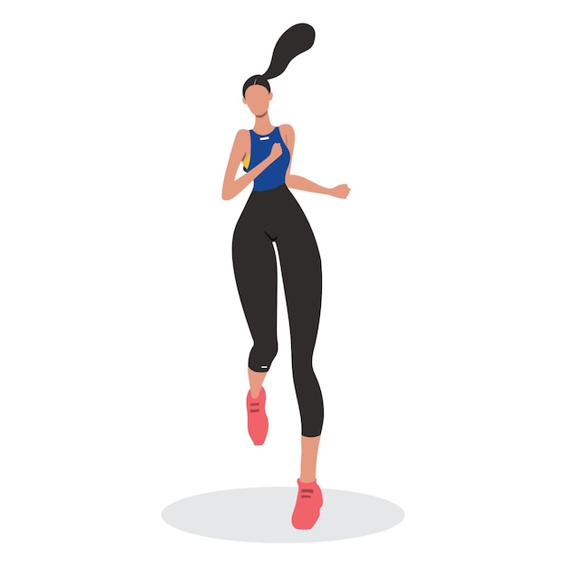 girl jogging running sport illustration