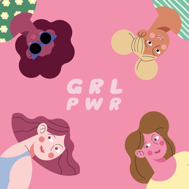 Girl power postcard