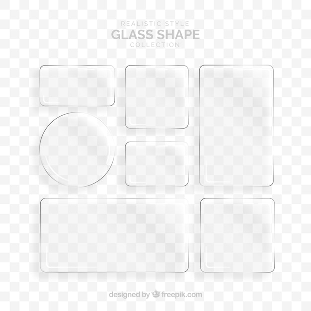 Vector glass collection with different shapes