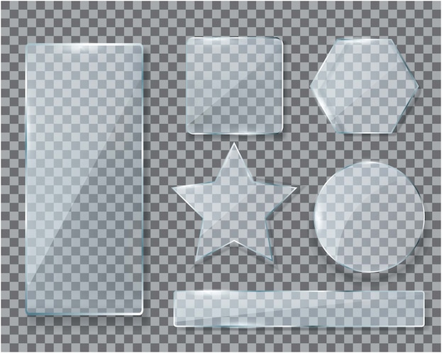 Glass plate set on transparent background.