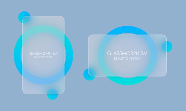 Glassmorphism style. Blank sale banner. Realistic glass morphism effect with set of transparent glass plates. Vector illustration.