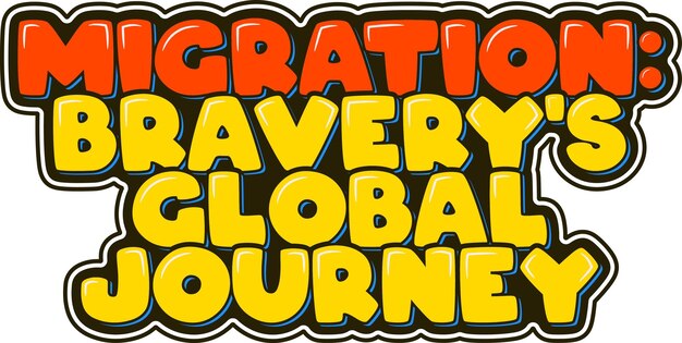 Global Bravery Lettering Vector