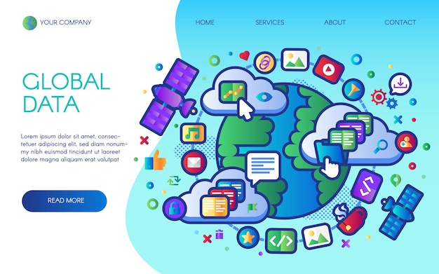 Global data social network landing page