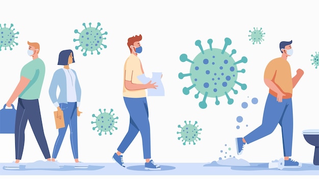 Vector global spread of epidemic virus situation panoramic view